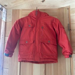 LL Bean orange winter coat size 5-6 kids